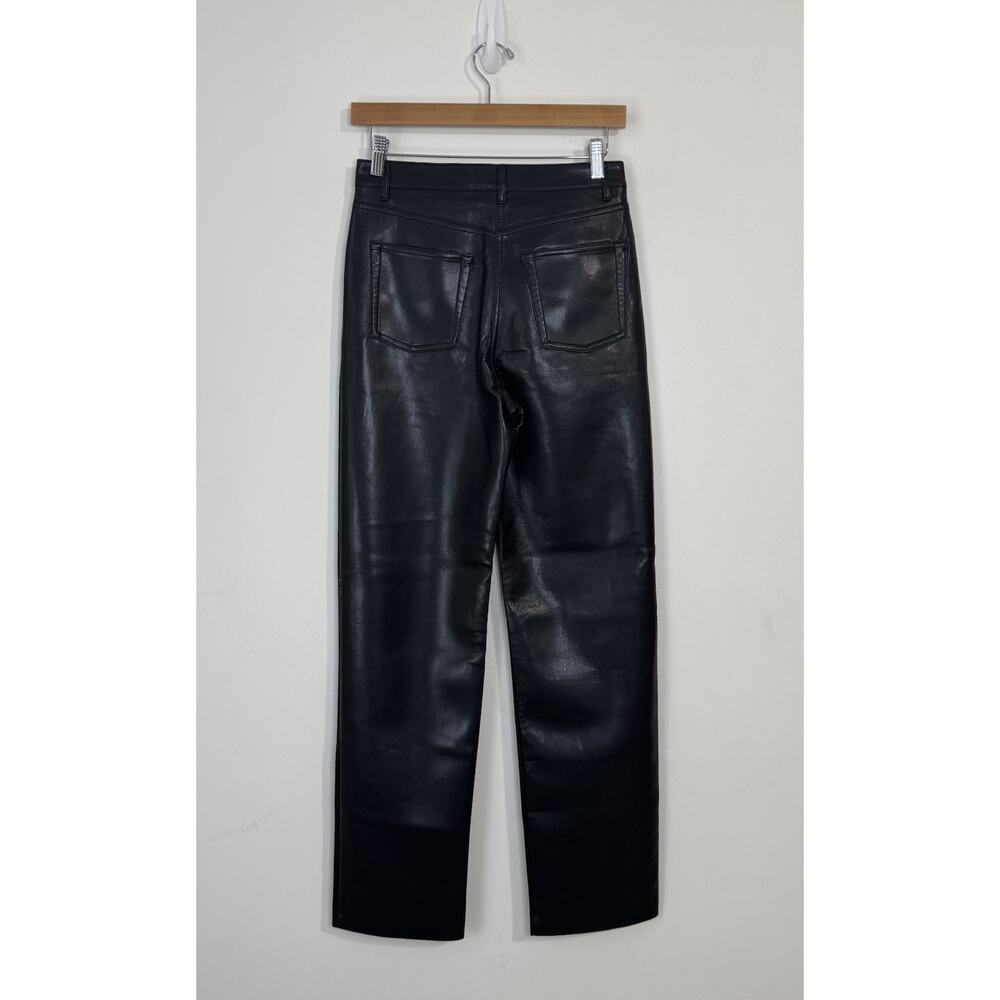 NWT Aritizia Wilfred The Melina Faux Leather Straight Pants Size 4 Black - Picture 7 of 14